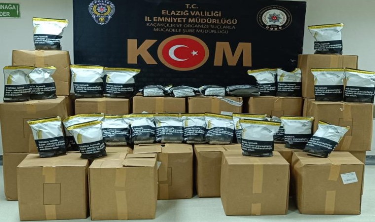 Elazığda 405 kilo bandrolsüz tütün ele geçirildi