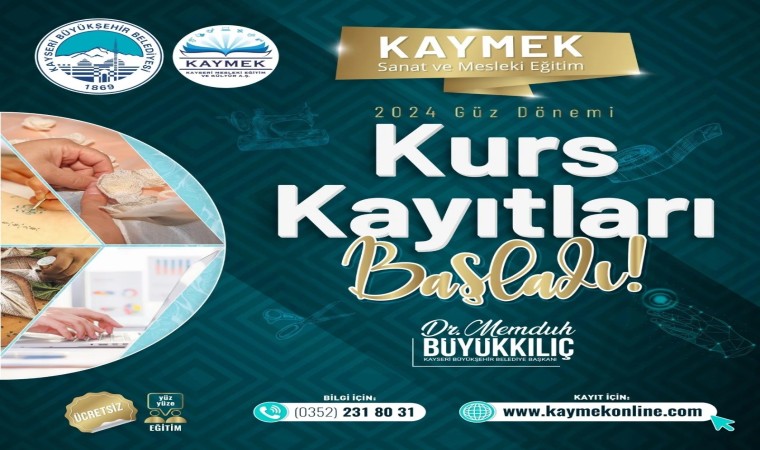 KAYMEKte 2024-2025 eğitim öğretim yılı kurs başvuruları başladı