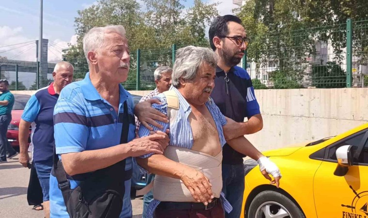 Kazada eşini kaybeden adam, cenazeyi almaya sargılarla geldi