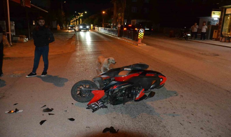 Keşanda devrilen motosikletten düşen sürücü yaralandı