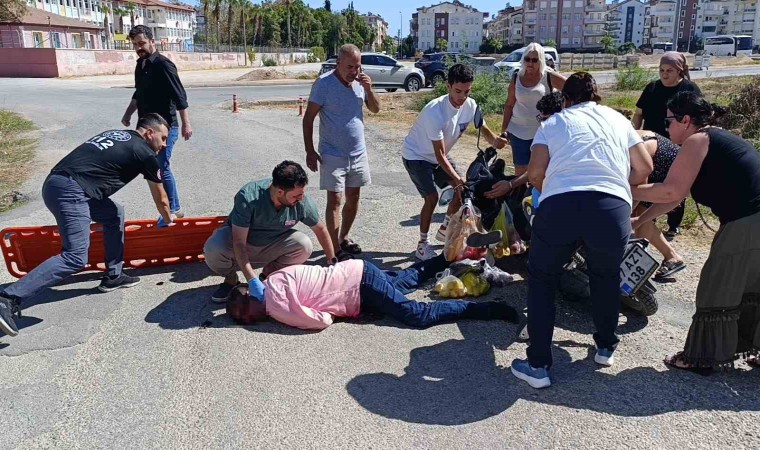 Manavgatta motosikletten düşen adam ağır yaralandı