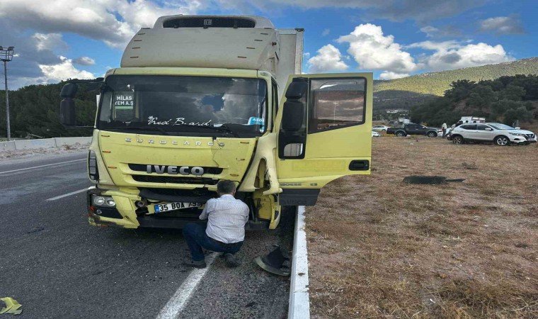 Milasta otomobil ile kamyon çarpıştı: 1 yaralı