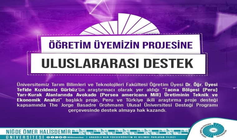 Niğde Ömer Halisdemir Üniversitesi Öğretim Üyesinin Projesine Uluslararası Destek