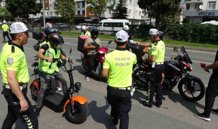 Orduda motosiklet sürücülerine denetim ve bilgilendirme