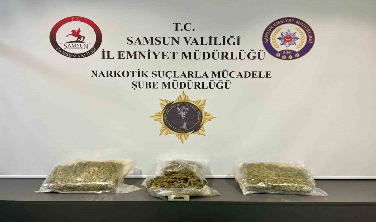 Samsunda 2 kilo 160 gram skunk ve 352 gram metamfetamin ele geçirildi