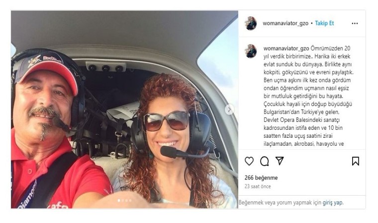 Ünal Asterin pilot olan eski eşinden duygu dolu veda