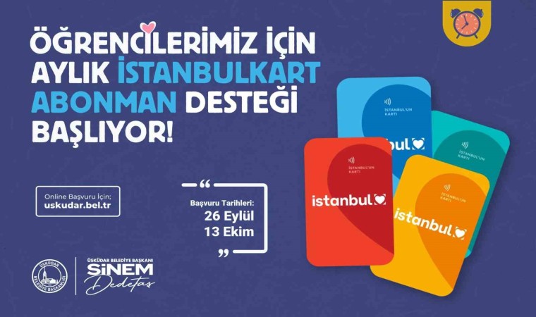 Üsküdar Belediyesinden öğrencilere İstanbulkart abonman desteği