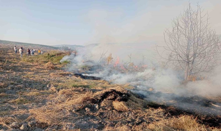 Yenişehirde ormanlık alanda çıkan yangına havadan ve karadan müdahale edildi