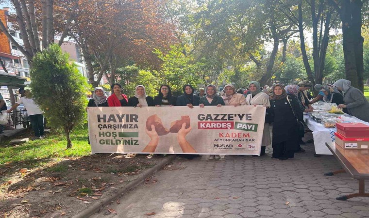 Afyonkarahisarda Gazze için hayır çarşısı kuruldu