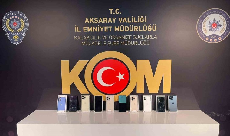 Aksarayda KOM ekiplerinden kaçak telefon operasyonu