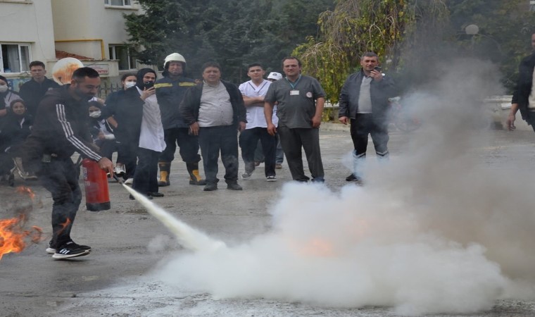 Amasyada hastanedeki tatbikat gerçeğini aratmadı