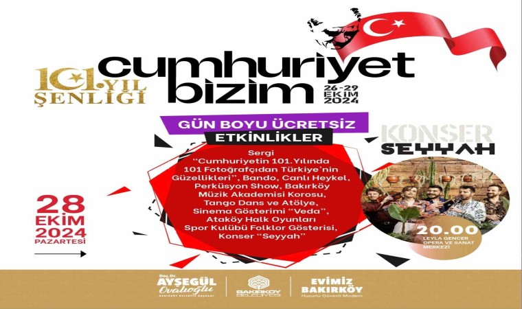 Bakırköyde Cumhuriyet Bayramı 101. Yıl Şenliği ile kutlanacak