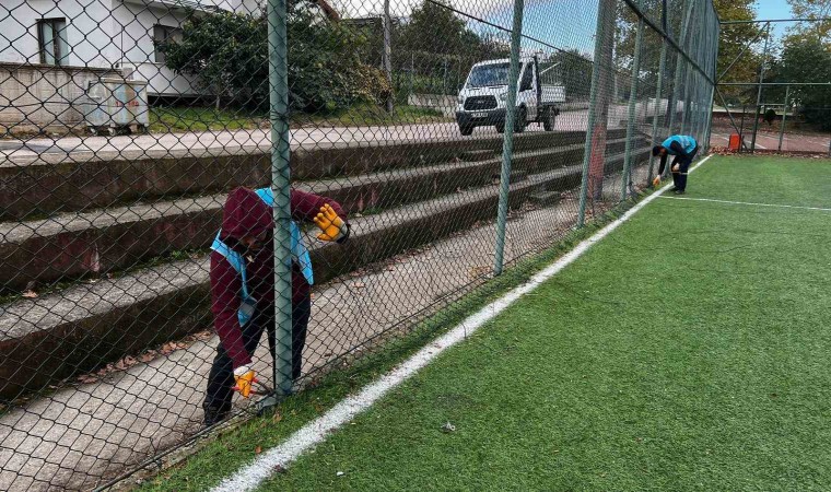 Başiskelede spor sahalarına bakım ve onarım