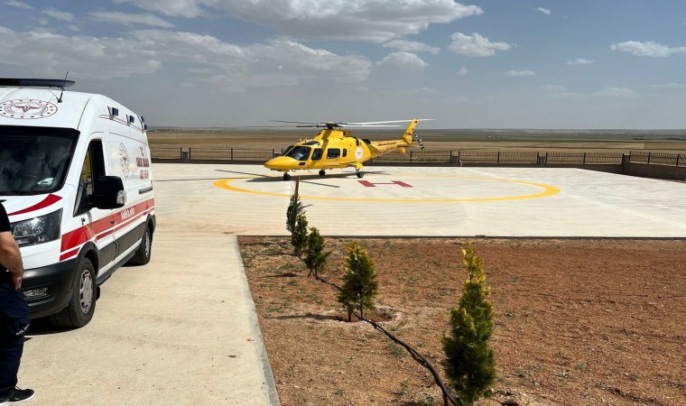 Konyada kalp krizi geçiren hasta için hava ambulansı havalandı