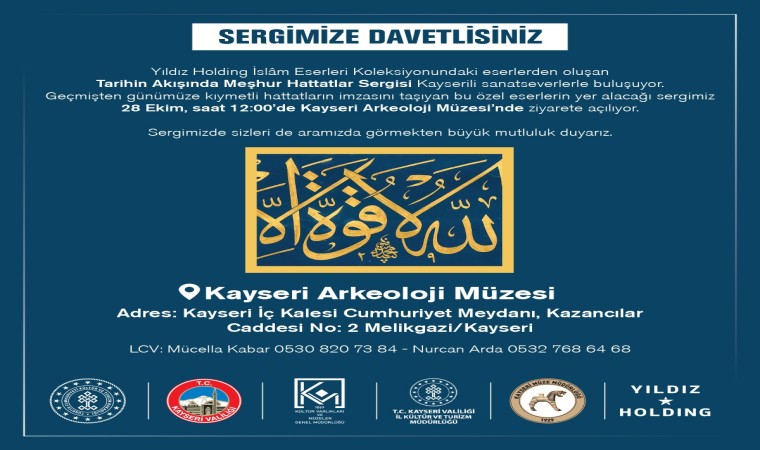 Tarihin Akışında Meşhur Hattatlar Kayserililerle buluşacak