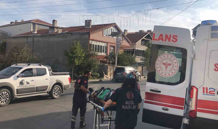 Tekirdağda 1 kişinin yaralandığı kaza kamerada