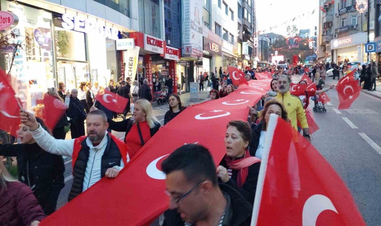 Tekirdağda Cumhuriyet Bayramında 1 kilometrelik dev yürüyüş