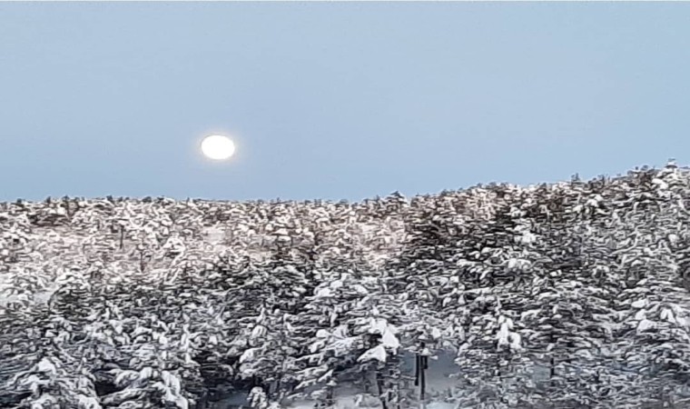 Adananın Feke ilçesi beyaza büründü