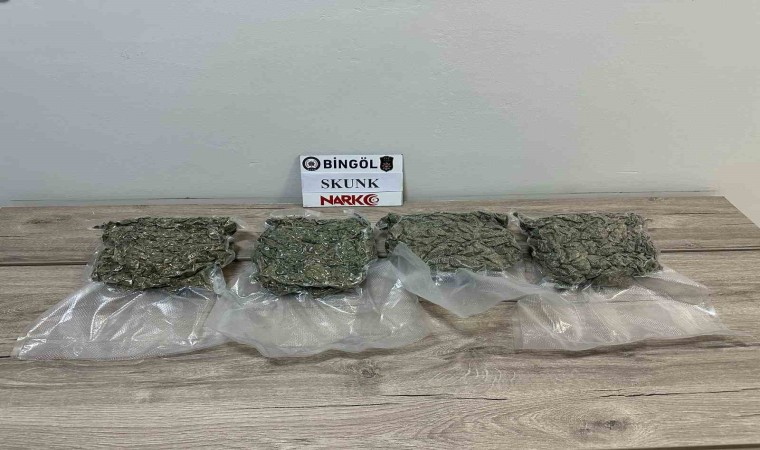 Bingölde 2 kilo 86 gram skunk ele geçirildi