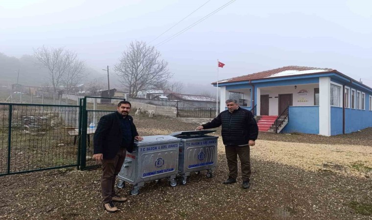 Bozüyükte köylere çöp konteyneri dağıtıldı