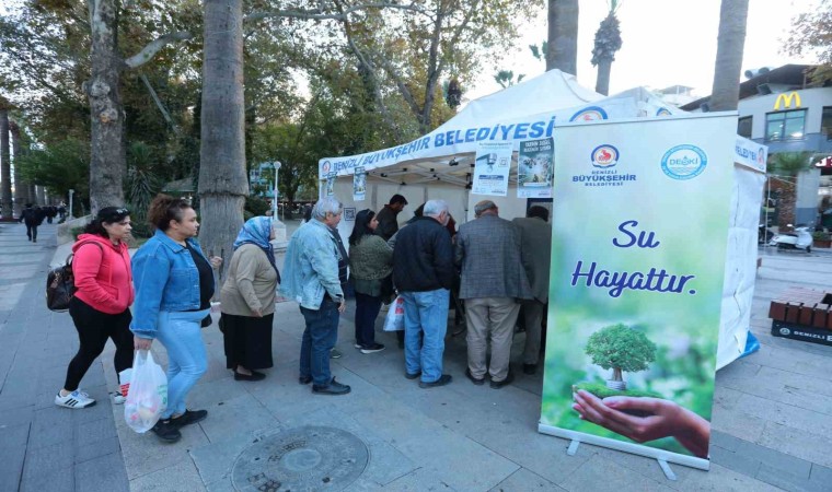 Denizli Büyükşehirin su tasarruf aparatı dağıtımı sürüyor