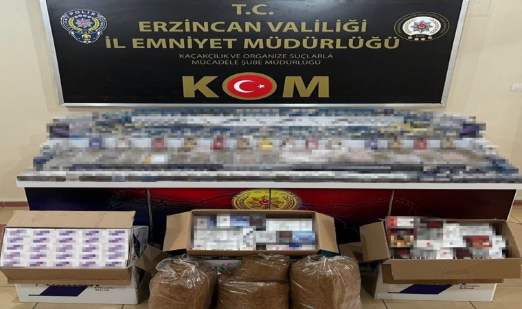 Erzincanda kaçak sigara ve makaron ele geçirildi