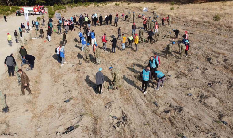 Kazdağlarında Mili Ağaçlandırma Gününde fidanlar toprak ile buluştu