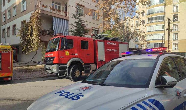 Konyada apartmanın bodrumunda çıkan yangın paniğe neden oldu