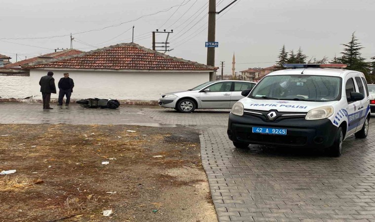 Konyada otomobil elektrikli bisiklet ile çarpıştı: 1 yaralı