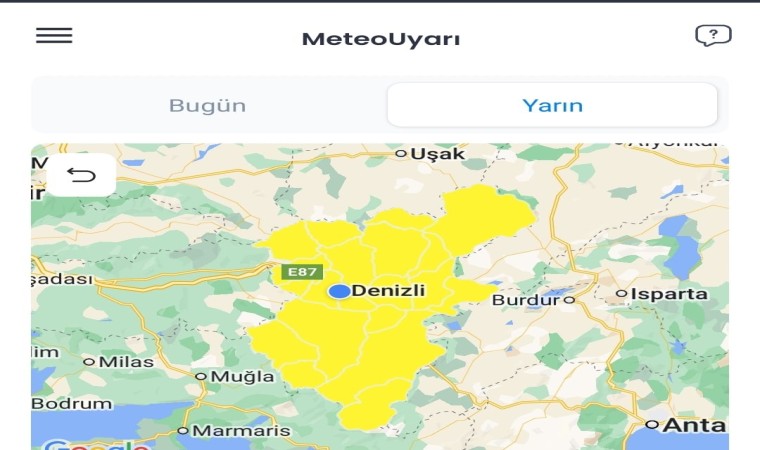 Meteoroloji Denizliyi kuvvetli rüzgar ve fırtınaya karşı uyardı