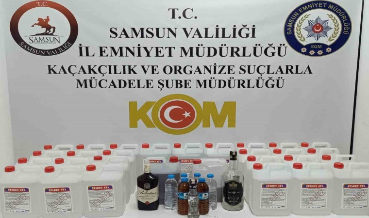 Samsunda 130 litre etil alkol ve 16 litre sahte içki ele geçirildi