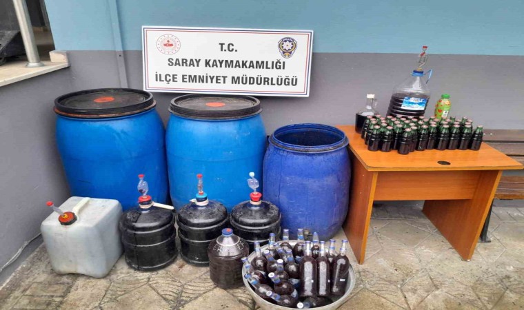 Tekirdağda 386 litre kaçak içki ele geçirildi