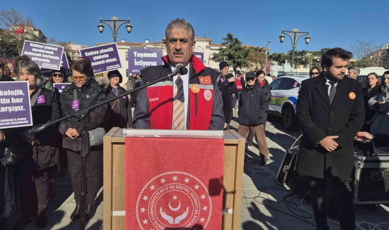 Tekirdağda kadına yönelik şiddete karşı anlamlı yürüyüş