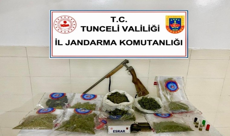 Tuncelide uyuşturucu ve ruhsatsız silah operasyonu