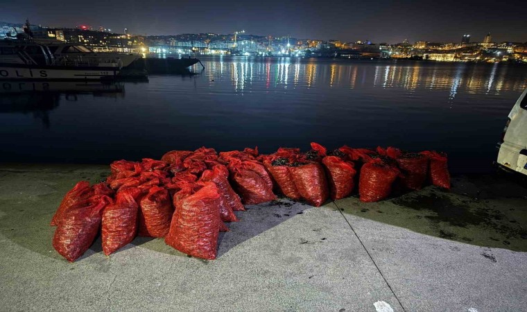 Üsküdarda 2 ton kaçak midye ele geçirildi