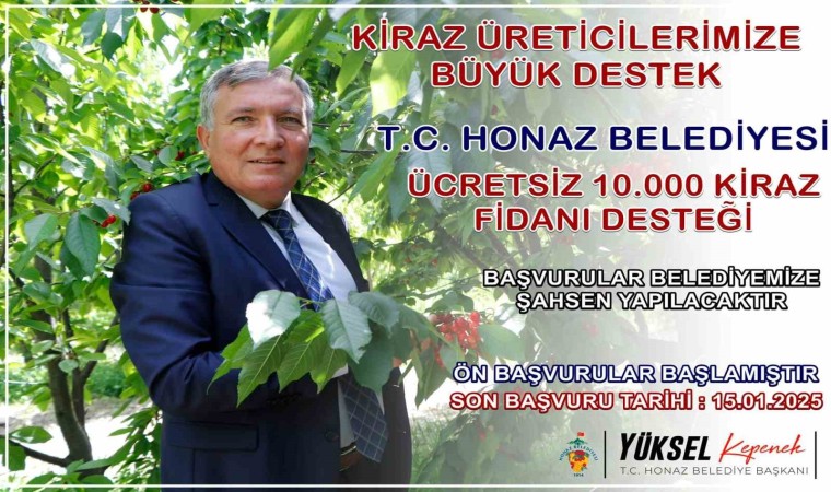 Başkan Kepenekten Honazlı kiraz üreticilerine büyük destek