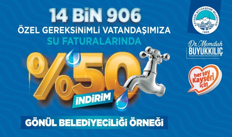 ‘Engelli dostu başkandan özel destek: 14 bin 906 kişiye su faturasında yüzde 50 indirim