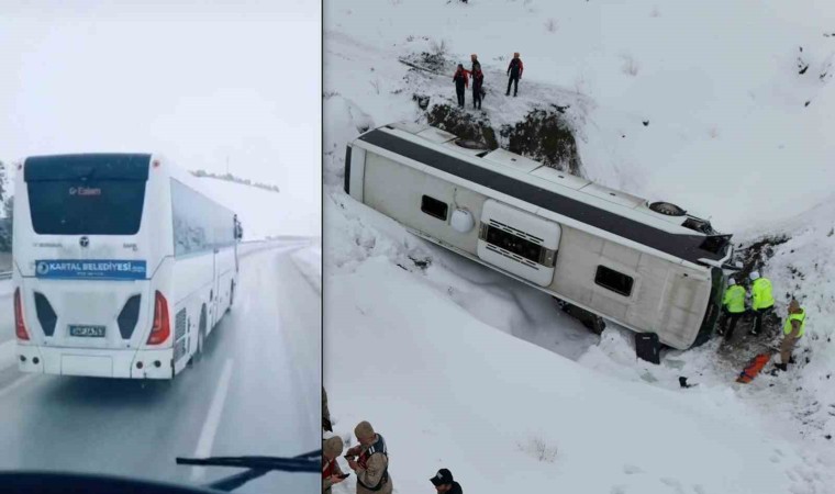 Erzincanda kaza yapan otobüsün kaza yapmadan saniyeler öncesi görüntüsü ortaya çıktı