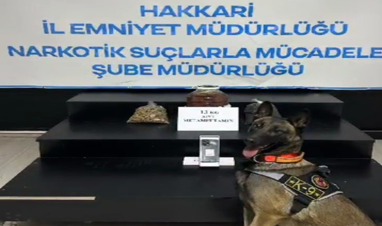 Hakkaride turşu bidonunda 13 kilo metamfetamin ele geçirildi