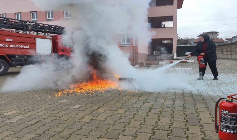 Hisarcık Anadolu Lisesinde yangın tatbikatı