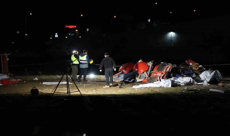 Muğladaki helikopter kazasının ardından kaza kırım ekipleri olay yerinde inceleme yaptı