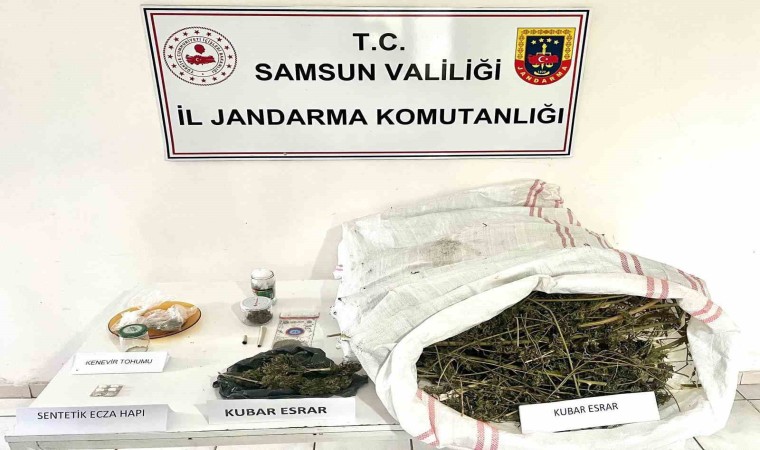 Samsunda jandarma 7 kilo kubar esrar ele geçirdi