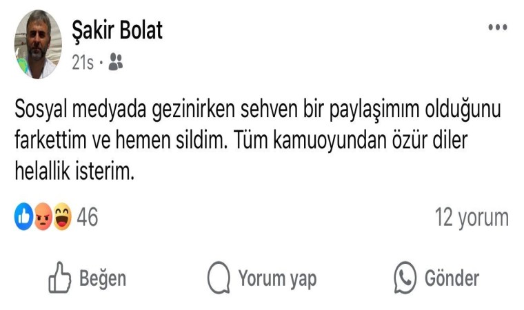 Selanikten gelenler de geri dönsün paylaşımı nedeniyle görevden uzaklaştırıldı