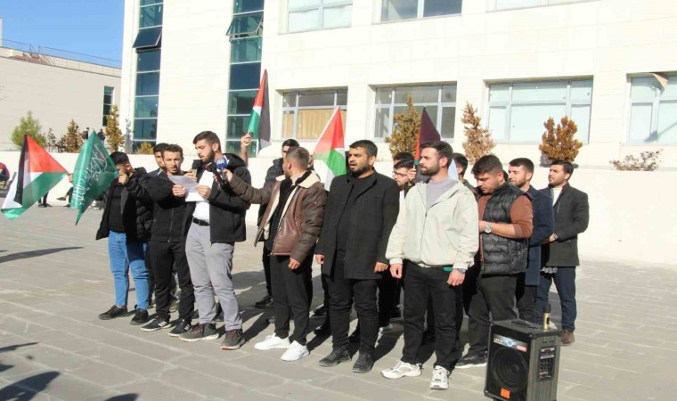 Şırnakta üniversite öğrencileri İsraili protesto etti