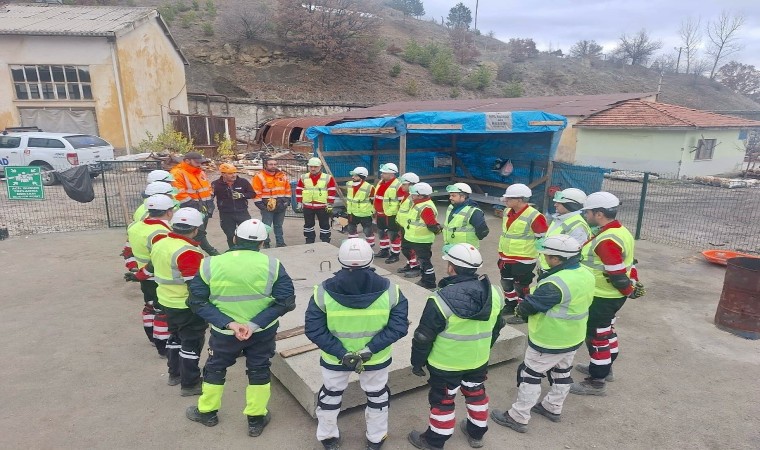 Tunçbilekte madenciler depreme hazırlanıyor