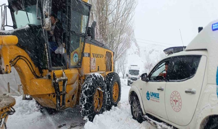 Yüksekovada ekipler seferber oldu: Yolları kapanan köylerdeki 8 hastayı kurtardı