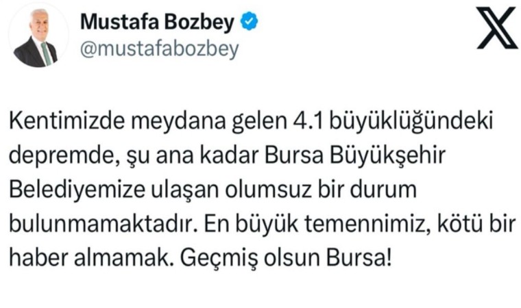 Başkan Bozbeyden deprem açıklaması...