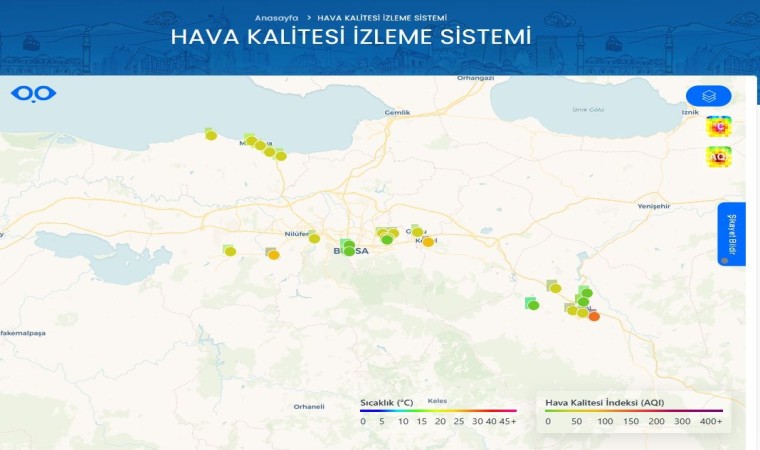 Bursanın hava kalitesi anlık takip edilebiliyor