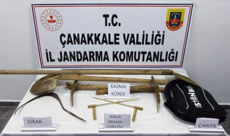 Çanakkalede kaçak kazı yapan 7 kişi suçüstü yakalandı