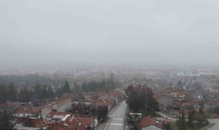 Eskişehirde yoğun sis havadan görüntülendi